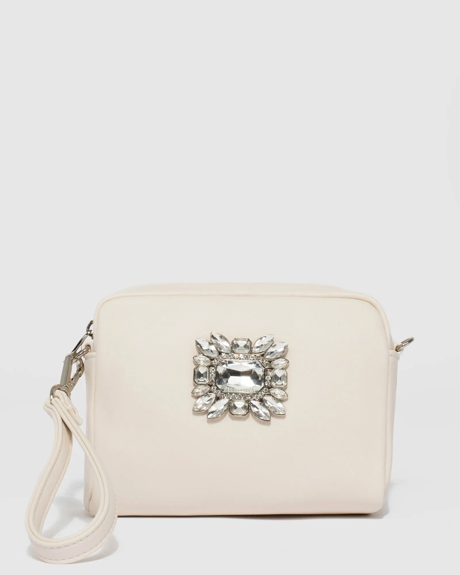 Suri Crystal Ivory Crossbody Bag