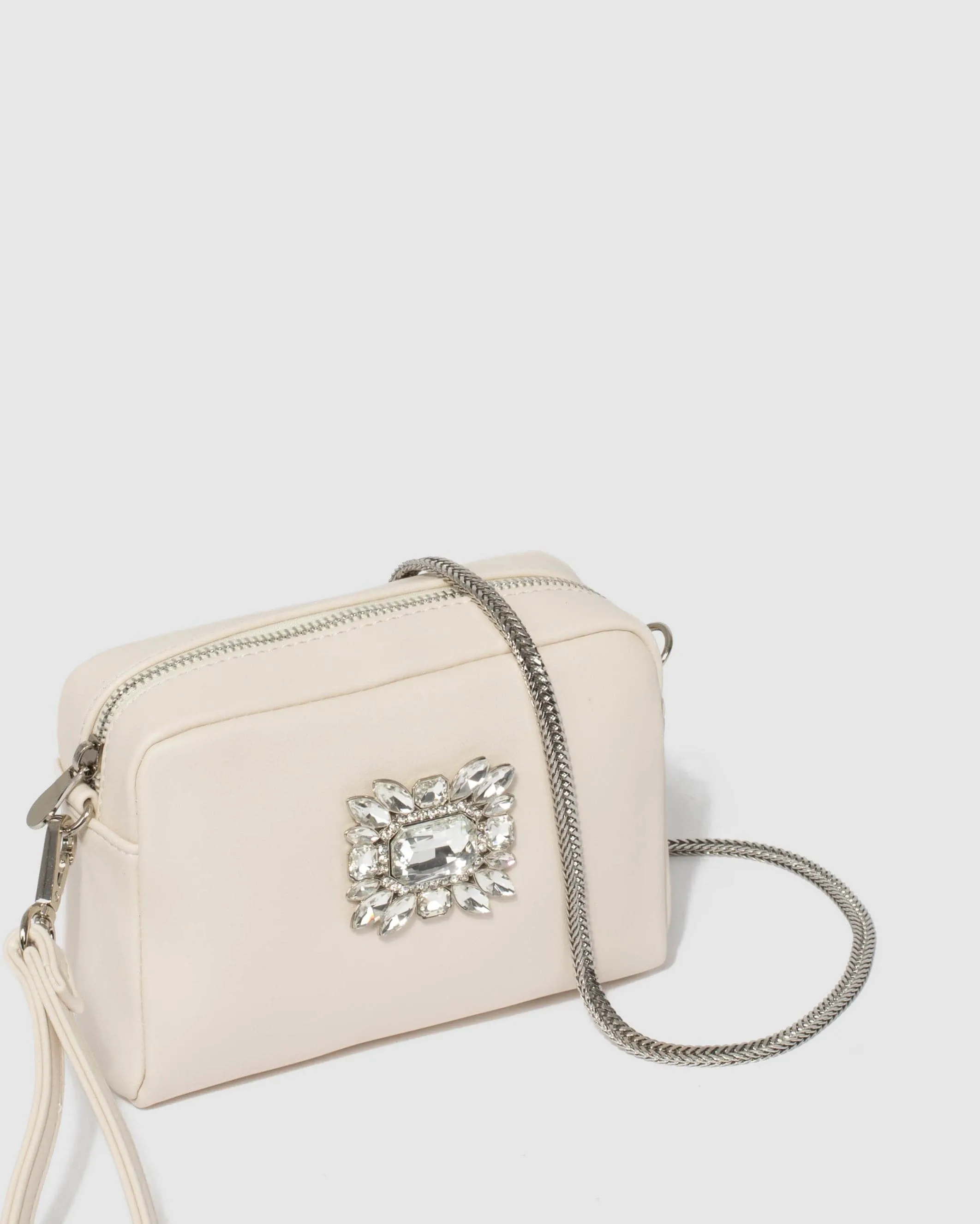 Suri Crystal Ivory Crossbody Bag