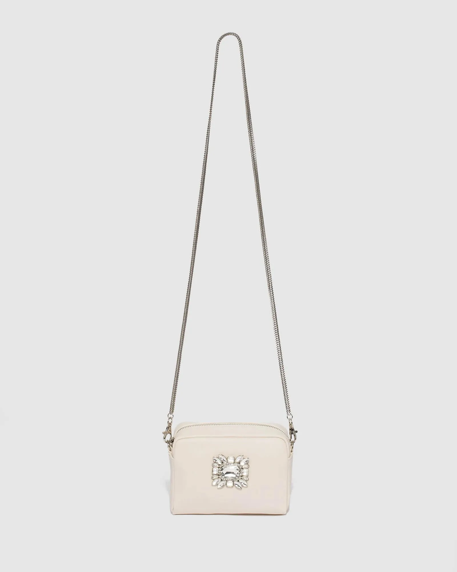 Suri Crystal Ivory Crossbody Bag