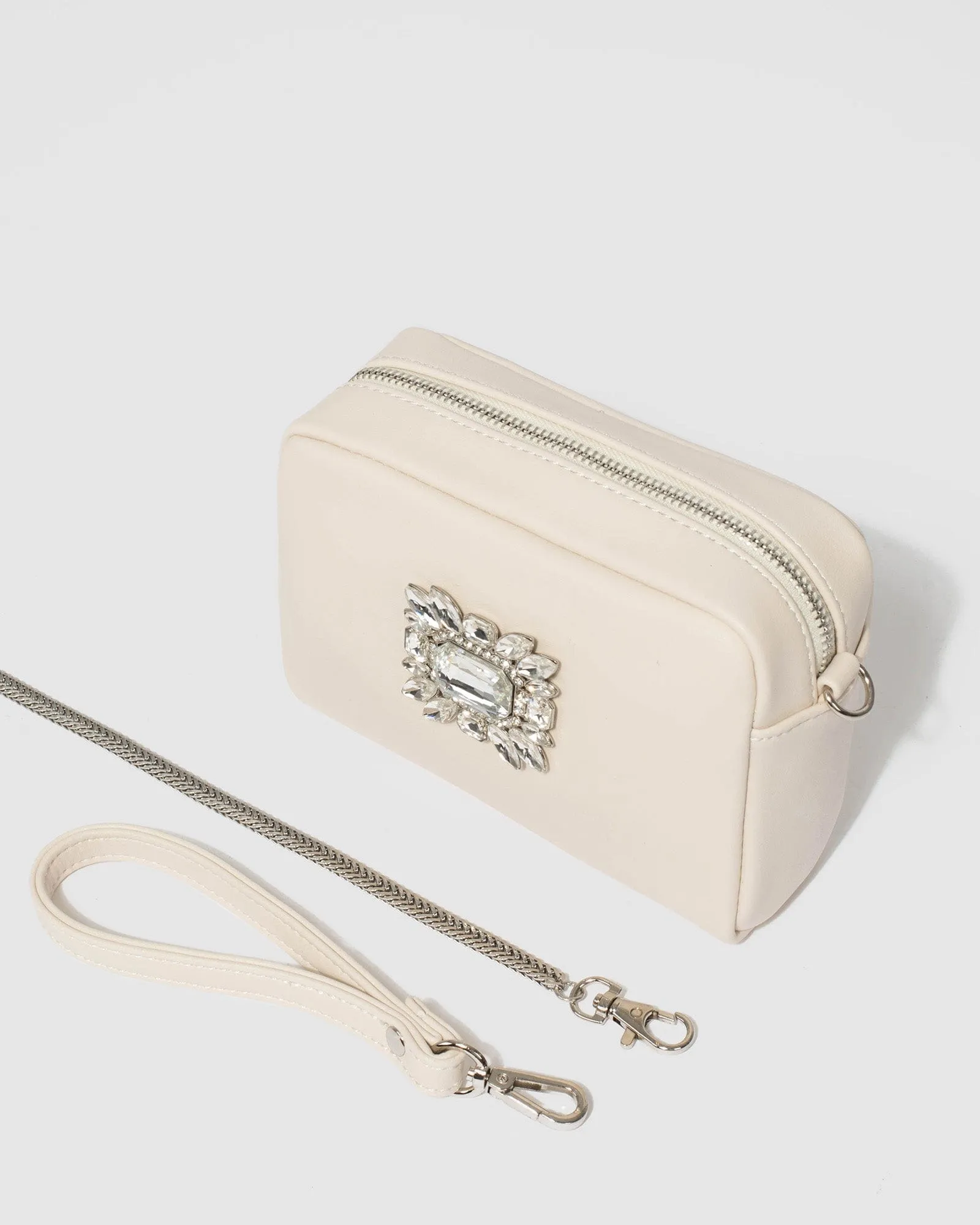 Suri Crystal Ivory Crossbody Bag