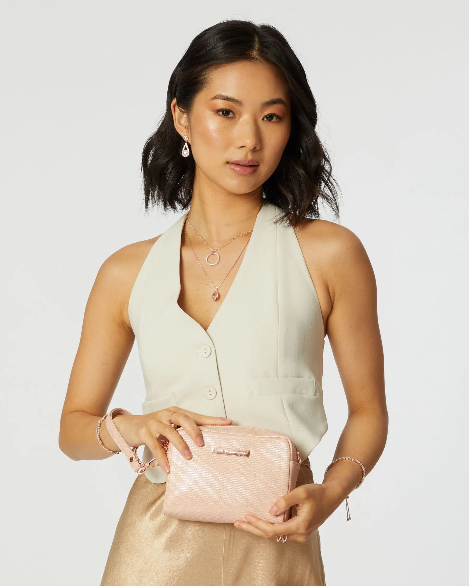 Suri Rose Gold Crossbody Bag