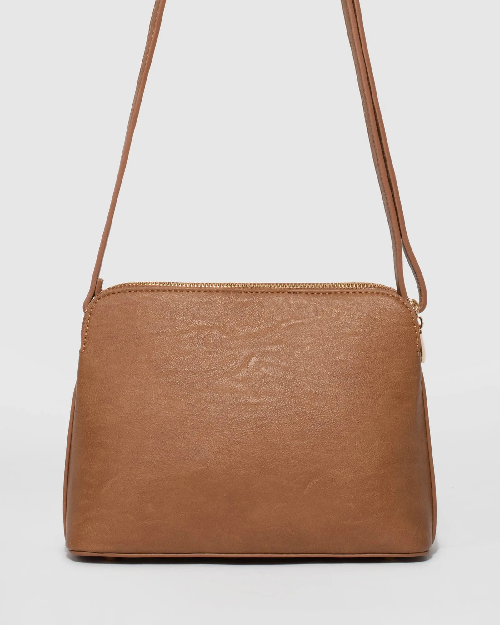 Tan Joanna Quilt Crossbody Bag