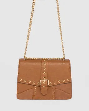 Tan Rachel Scarf Crossbody Bag