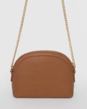 Tan Raina Plain Crossbody Bag