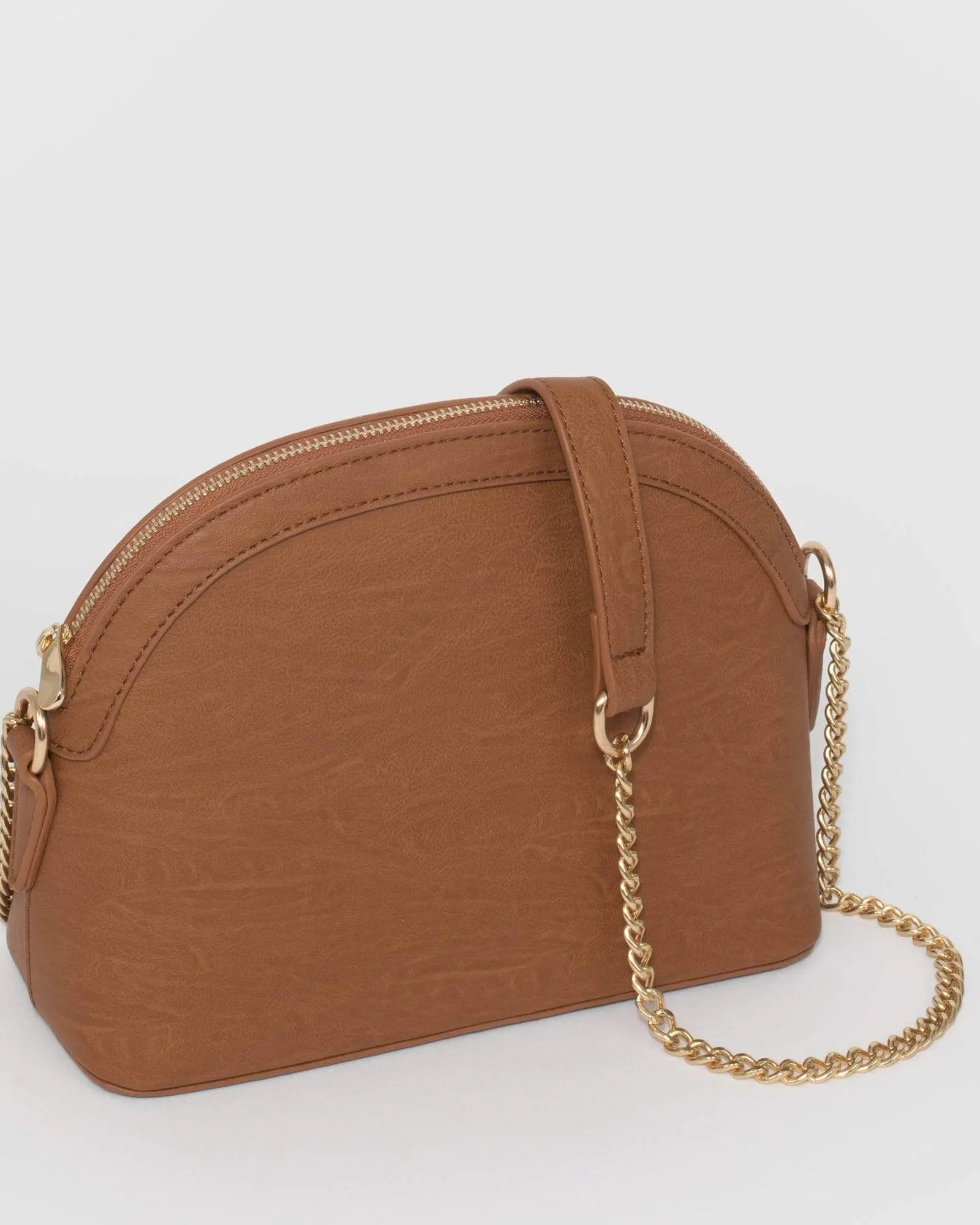 Tan Raina Plain Crossbody Bag