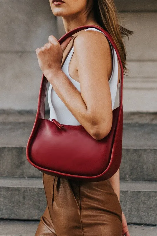 The Willow Red Recycled Vegan Leather Shoulder Bag