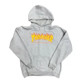 Thrasher Flame Logo Hoodie Grey