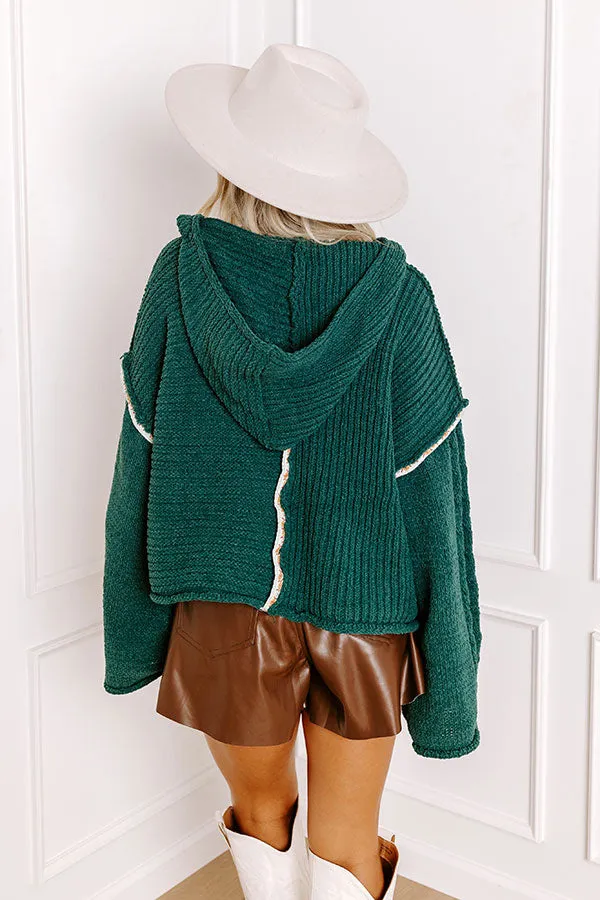 Toasty Times Knit Hoodie In Green