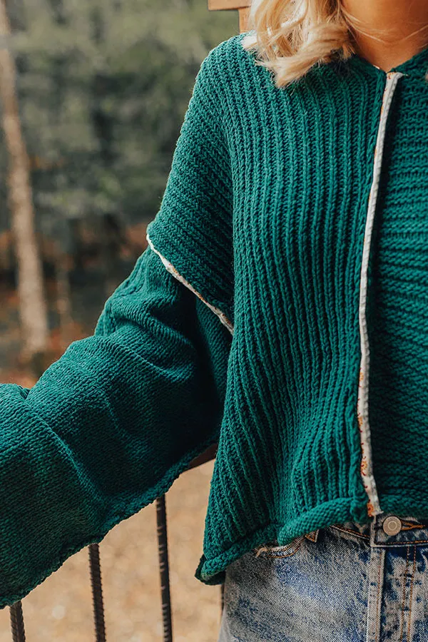 Toasty Times Knit Hoodie In Green