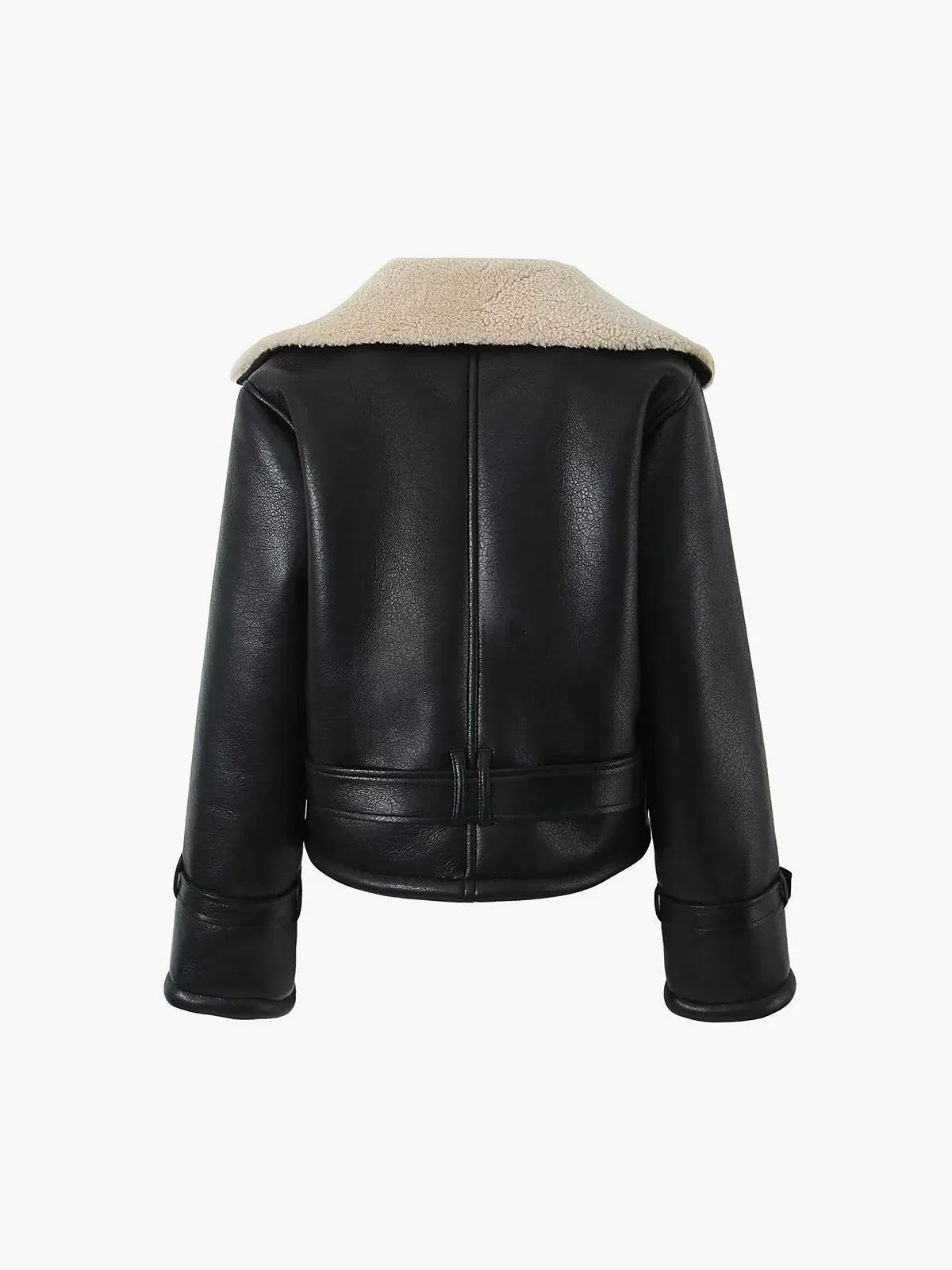 Too Blessed Sherpa Lined Shearling Leather Flight Jacket