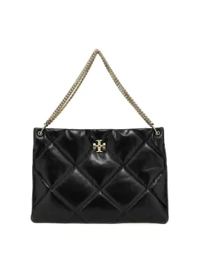 Tory Burch Kira Diamond Black Leather Shoulder Bag