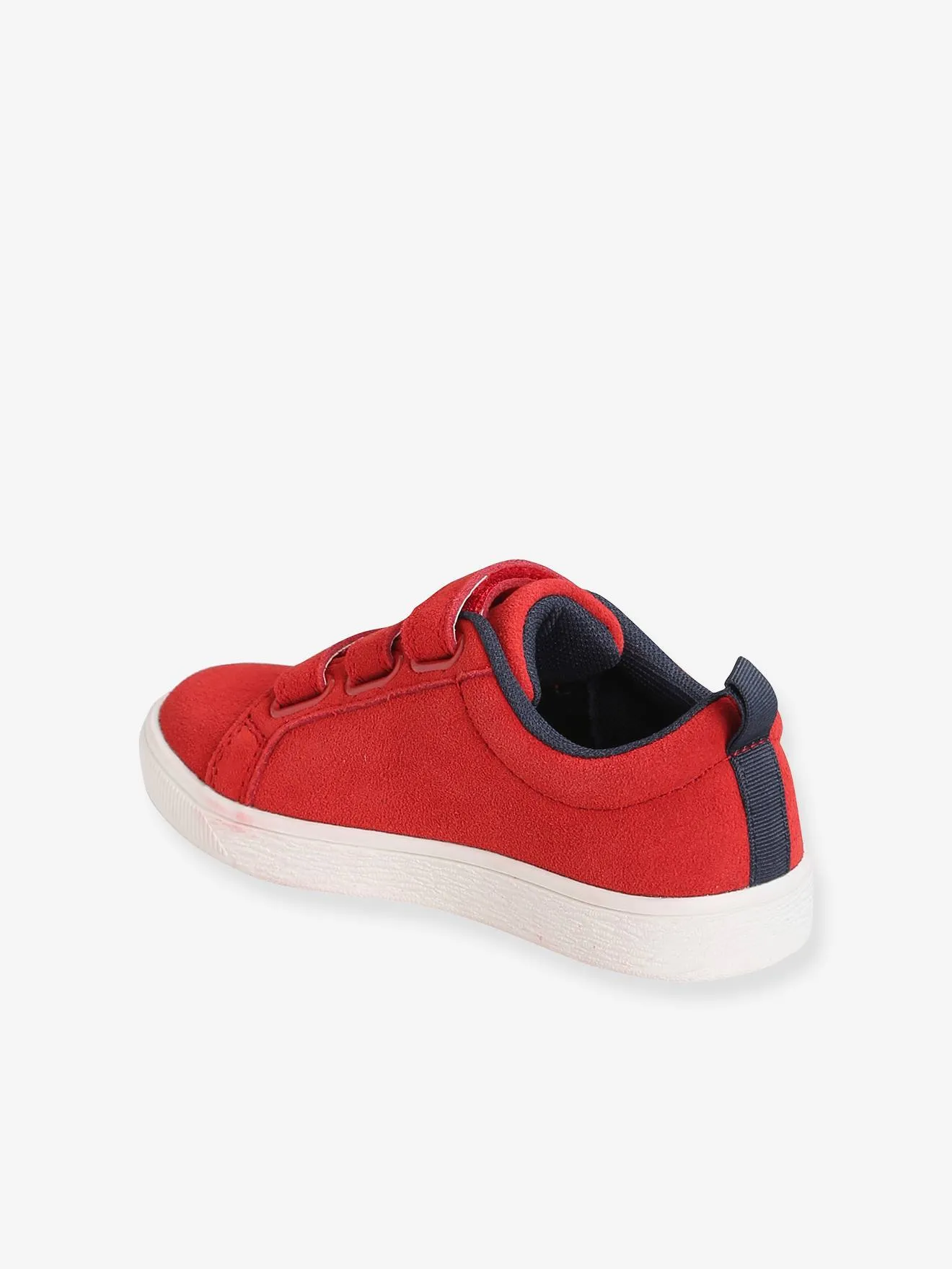 Touch-Fastening Leather Trainers for Boys - dark red