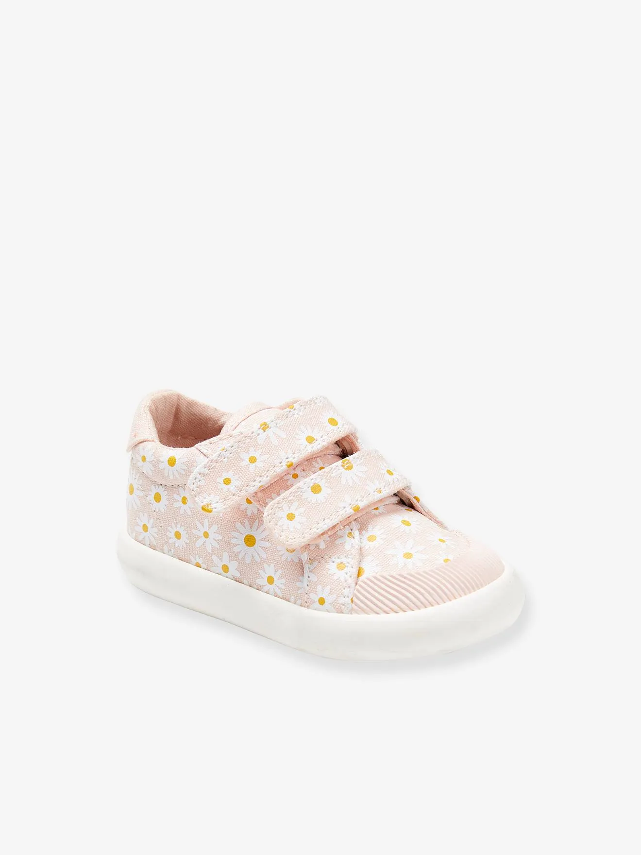 Touch-Fastening Trainers in Canvas for Baby Girls - white