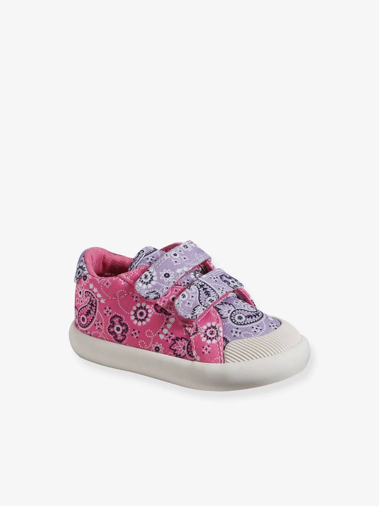 Touch-Fastening Trainers in Canvas for Baby Girls - white