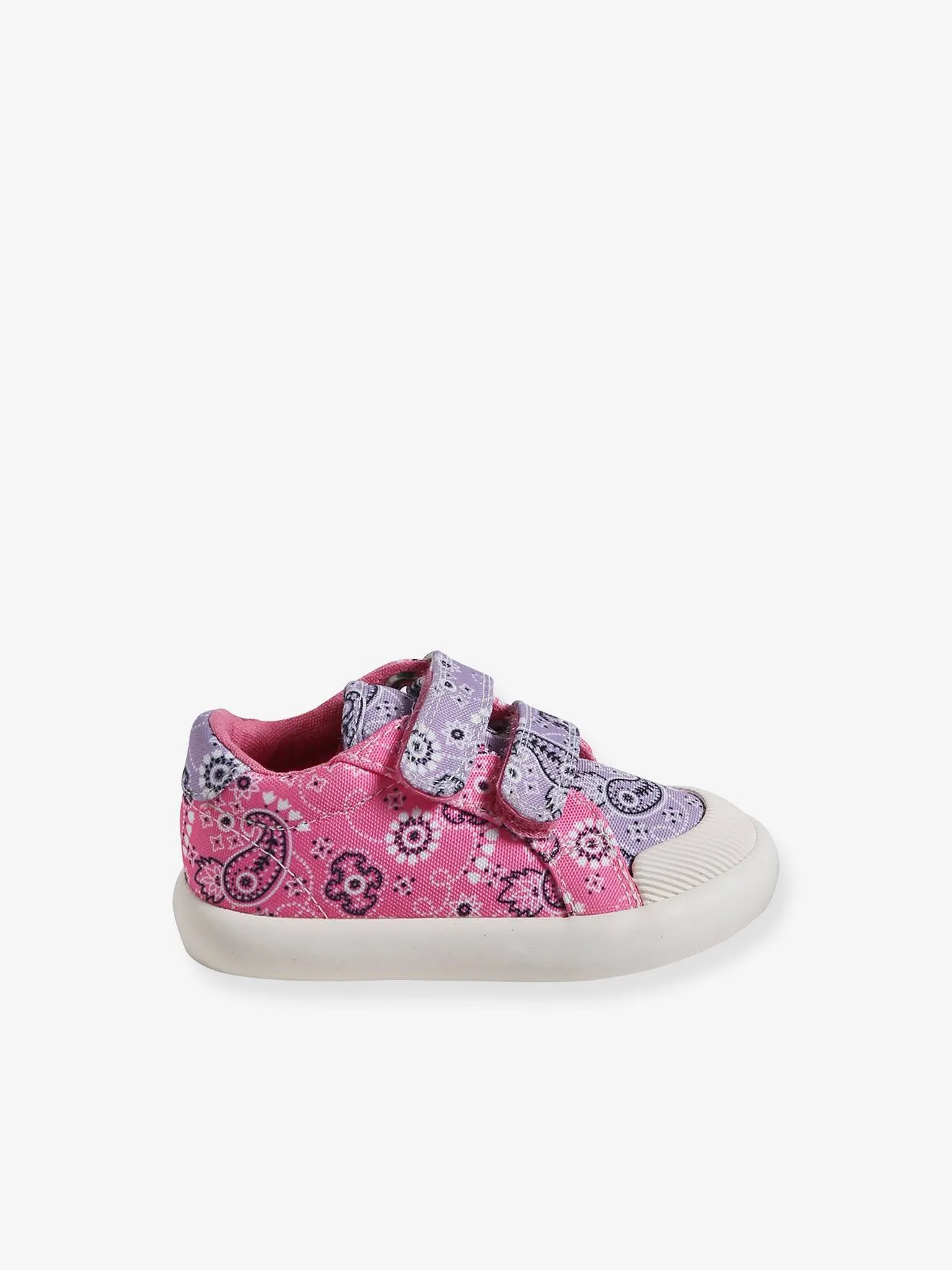 Touch-Fastening Trainers in Canvas for Baby Girls - white