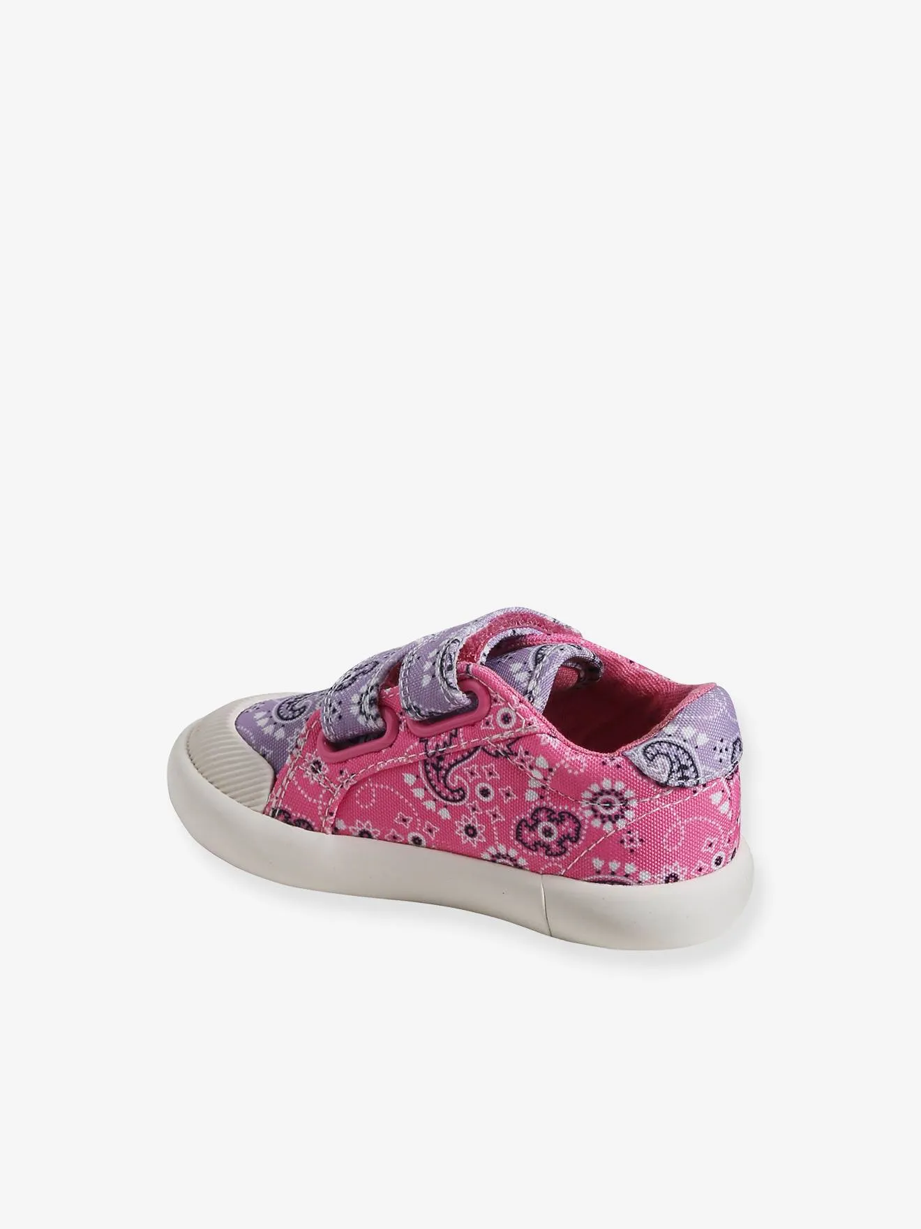 Touch-Fastening Trainers in Canvas for Baby Girls - white