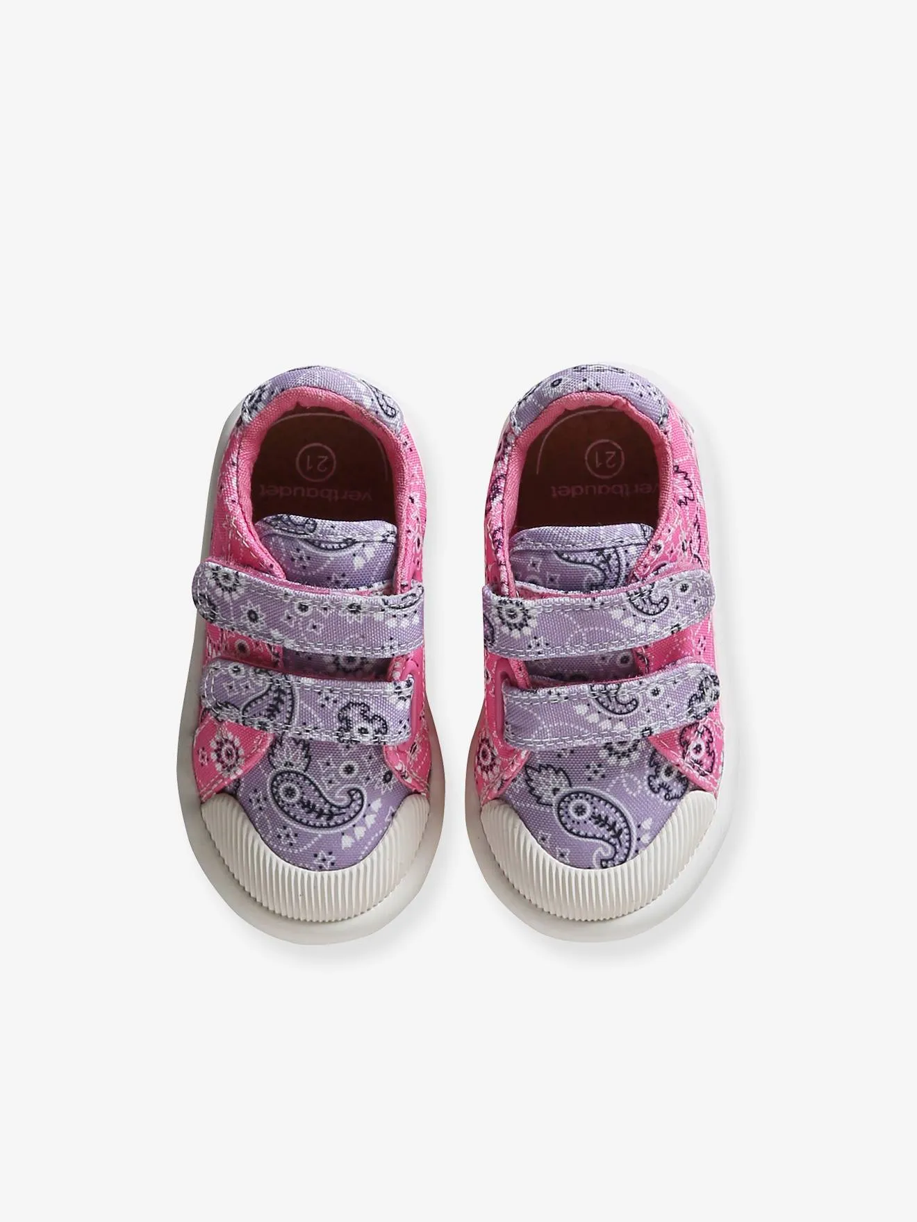 Touch-Fastening Trainers in Canvas for Baby Girls - white