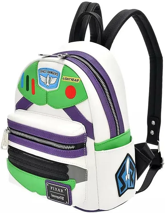 Toy Story Buzz Lightyear Faux Leather Womens Double Strap Shoulder Bag Purse Backpack