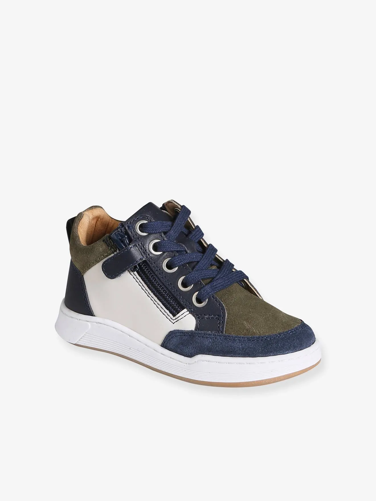 Trainers with Laces & Zips for Boys - navy blue