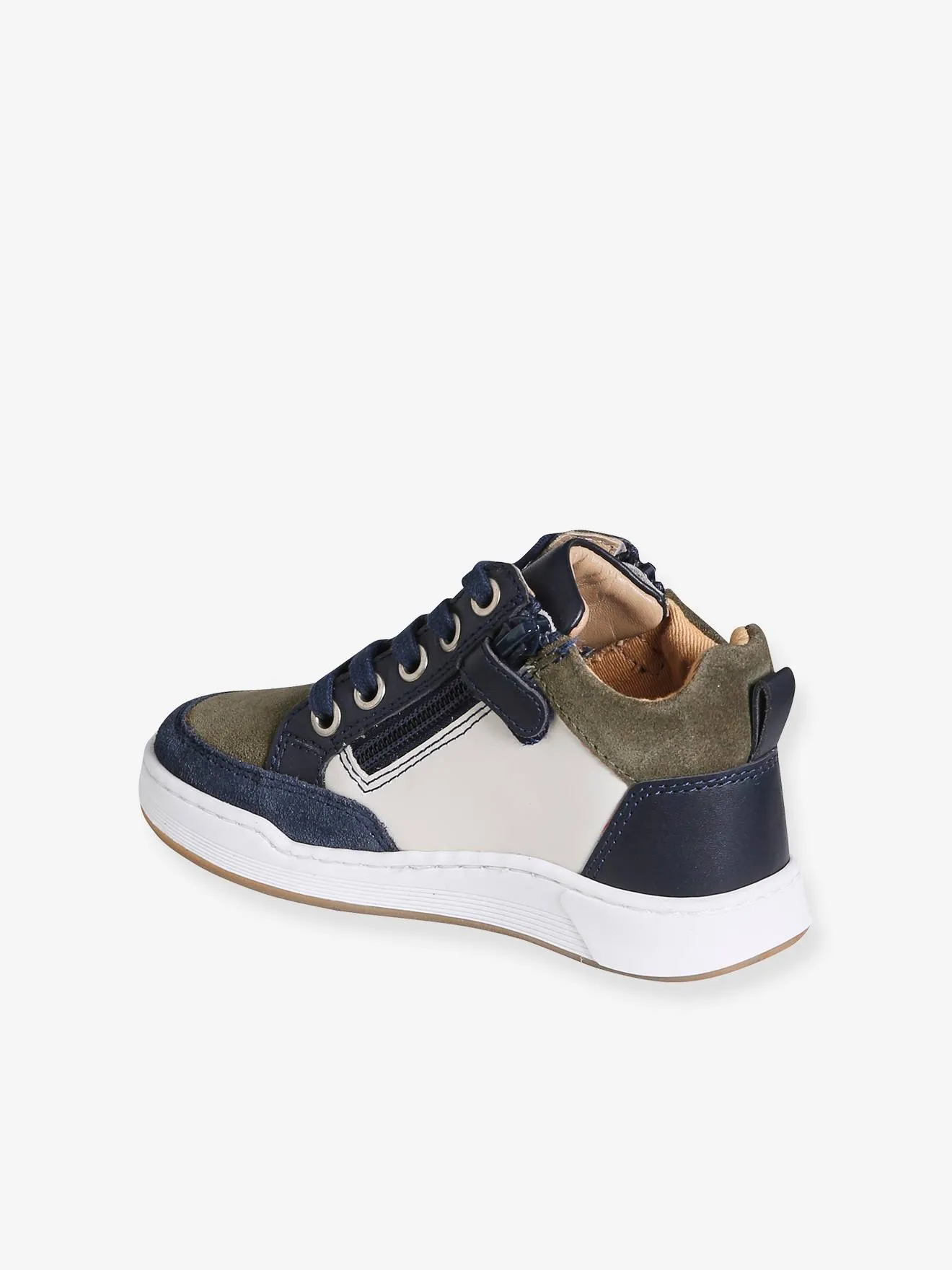 Trainers with Laces & Zips for Boys - navy blue