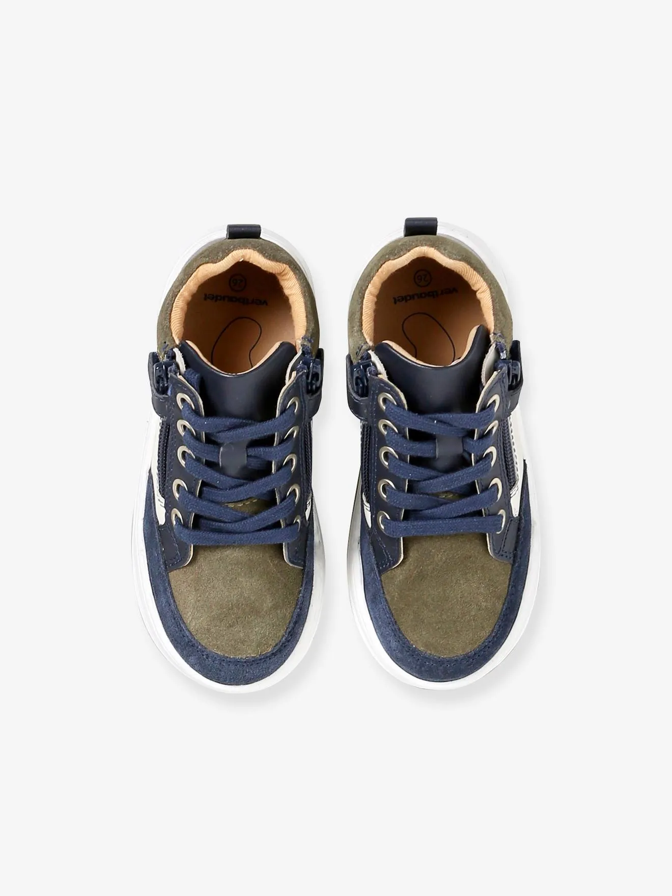 Trainers with Laces & Zips for Boys - navy blue