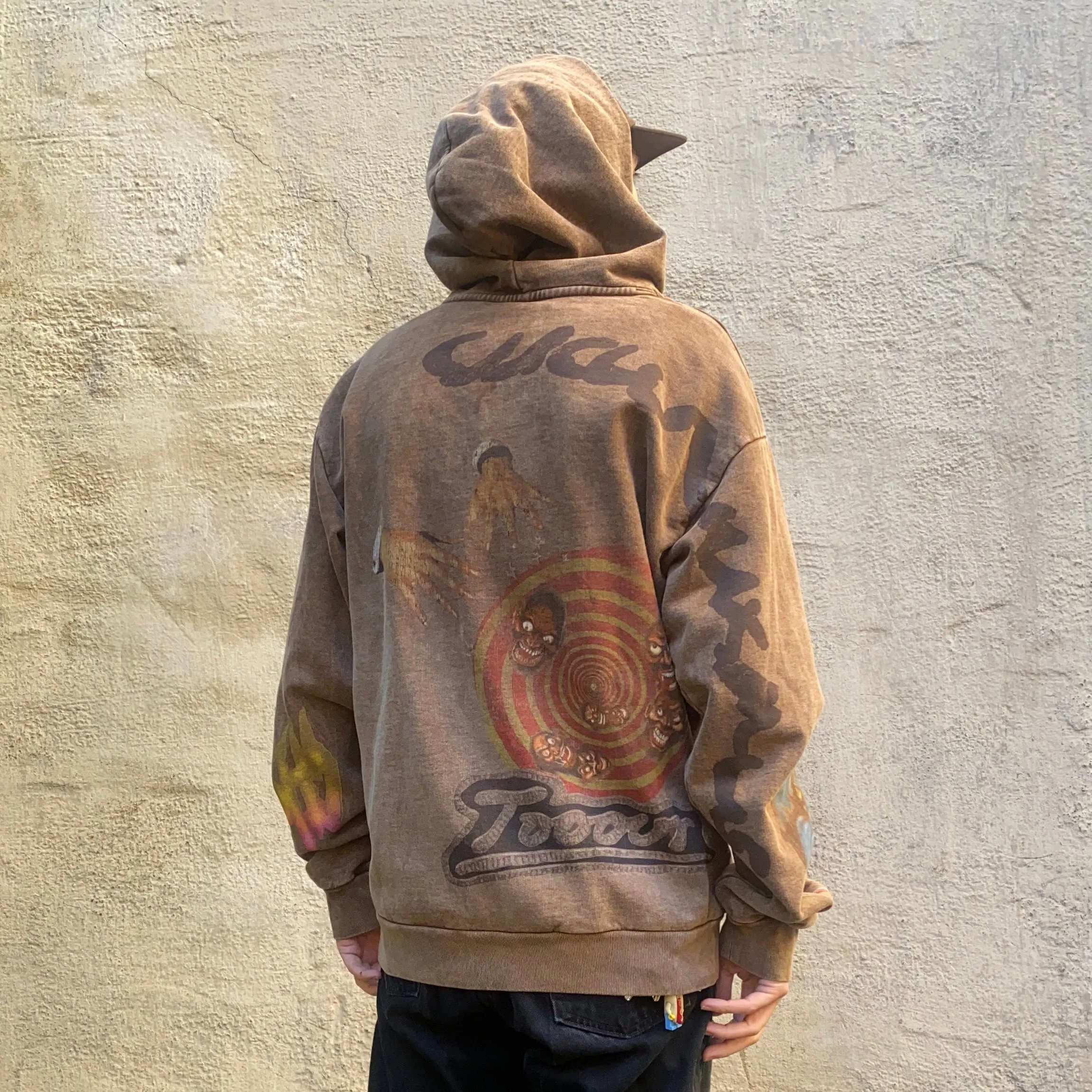 Travis Scott Utopia Circus Maximus 2023 Tour Zip-Up Hoodie Brown