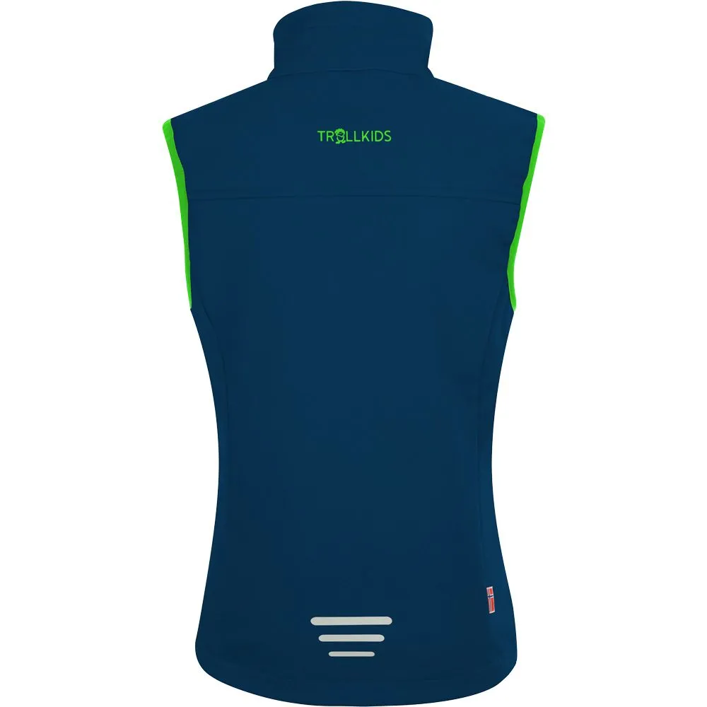 Trollkids - Trollfjord Vest Kids navy light green