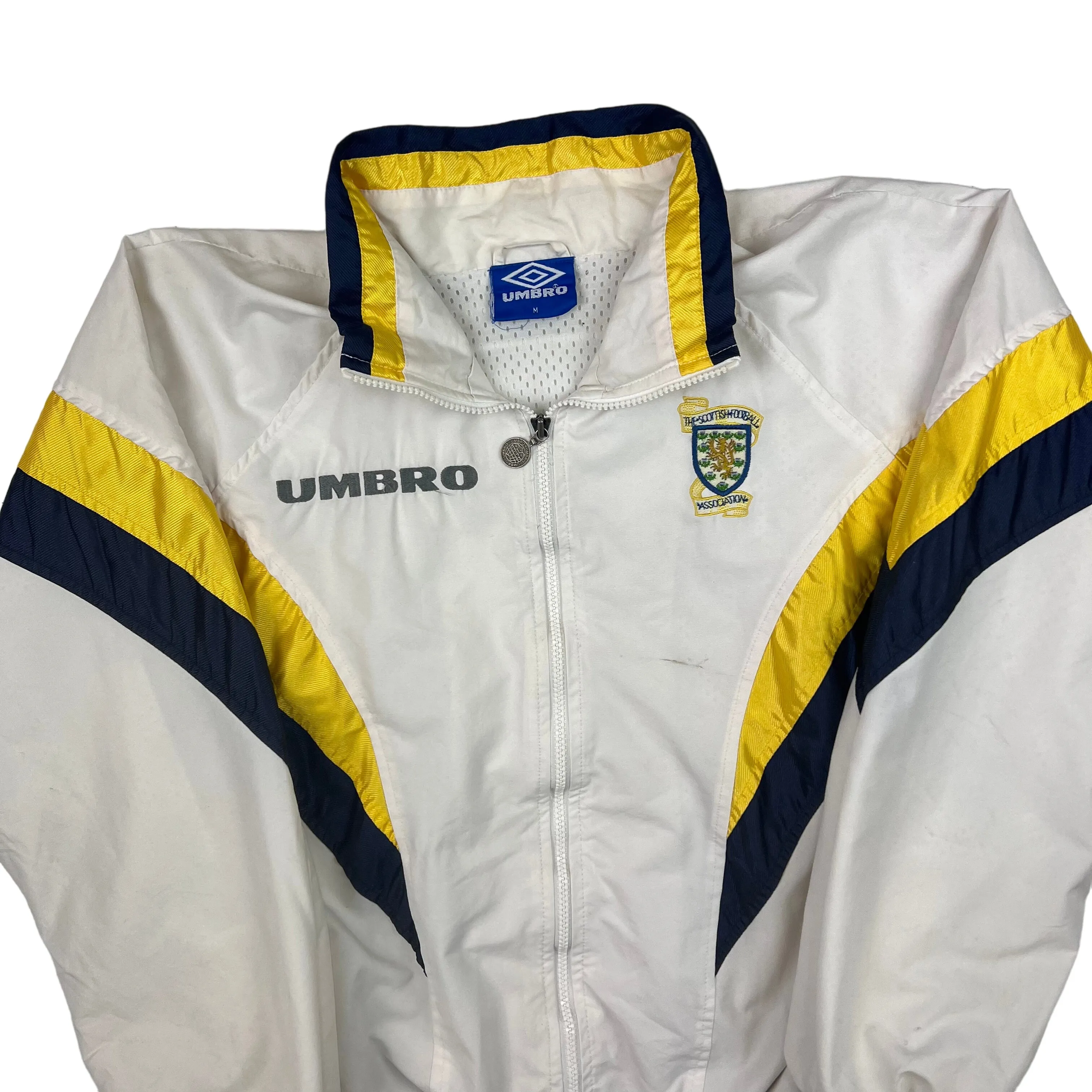 Umbro Scotland 1998-00  Track Jacket Rare White Navy Yellow