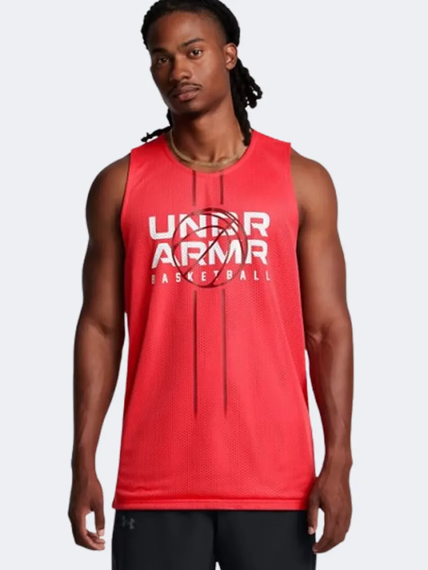 Under Armour Baseline Reversible Men Basketball Tank Racer Red/Cardinal