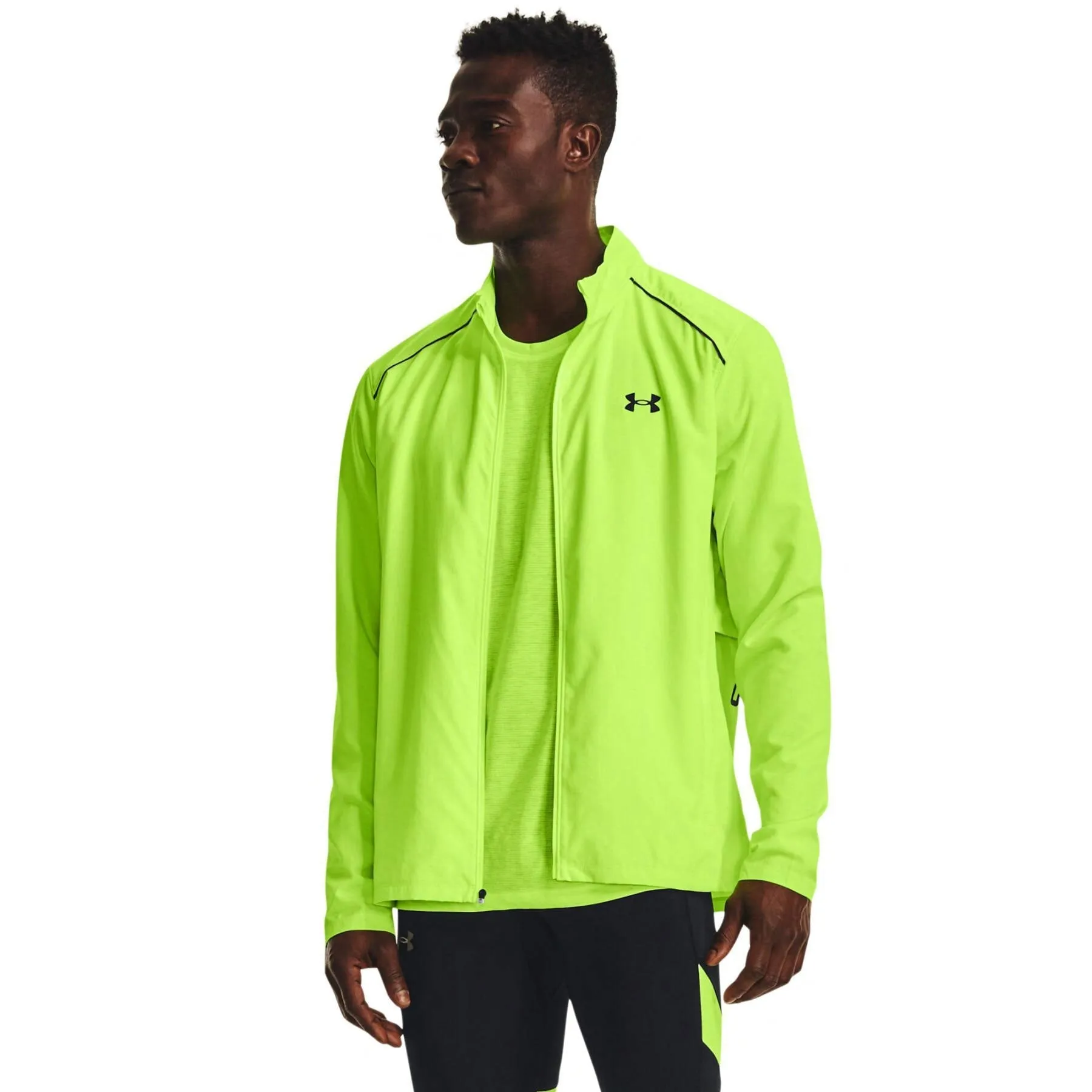 Under Armour Storm Run Jacket - Mens - Lime Surge/Black