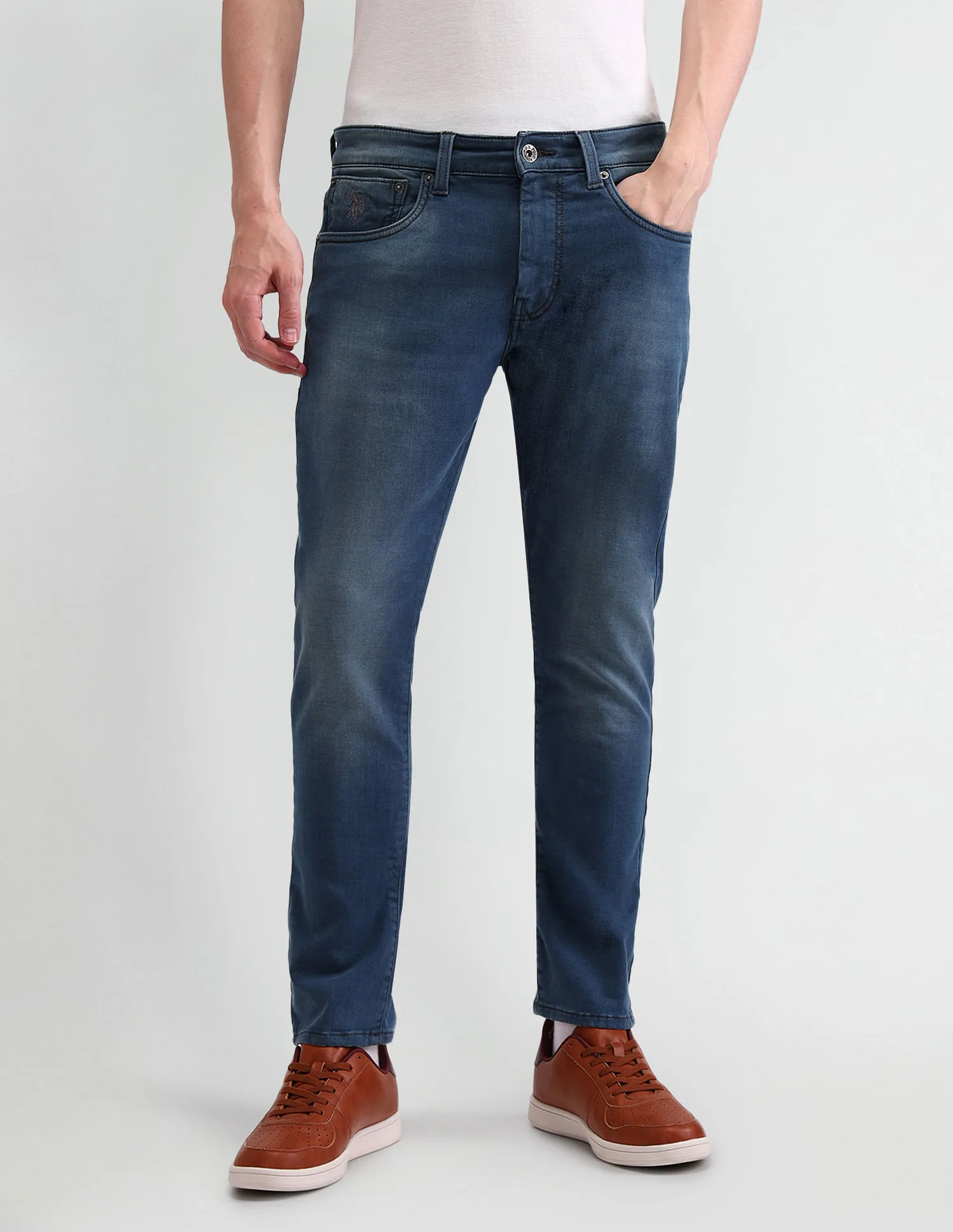 U.S. Polo Assn. Denim Co. Henry Tapered Cropped Light Wash Jeans