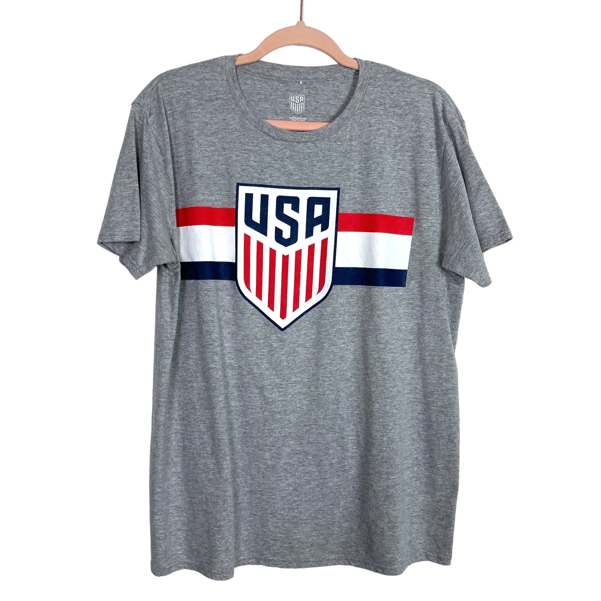 USA Gray USA Soccer Tee- Size L