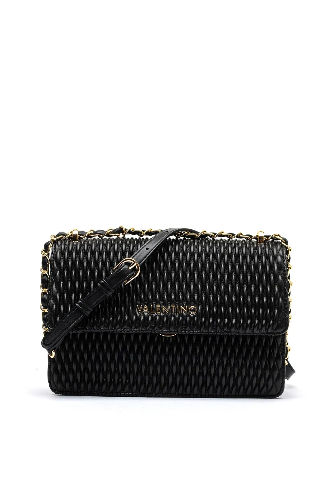 Valentino Frequency Textured Shoulder Bag, Black