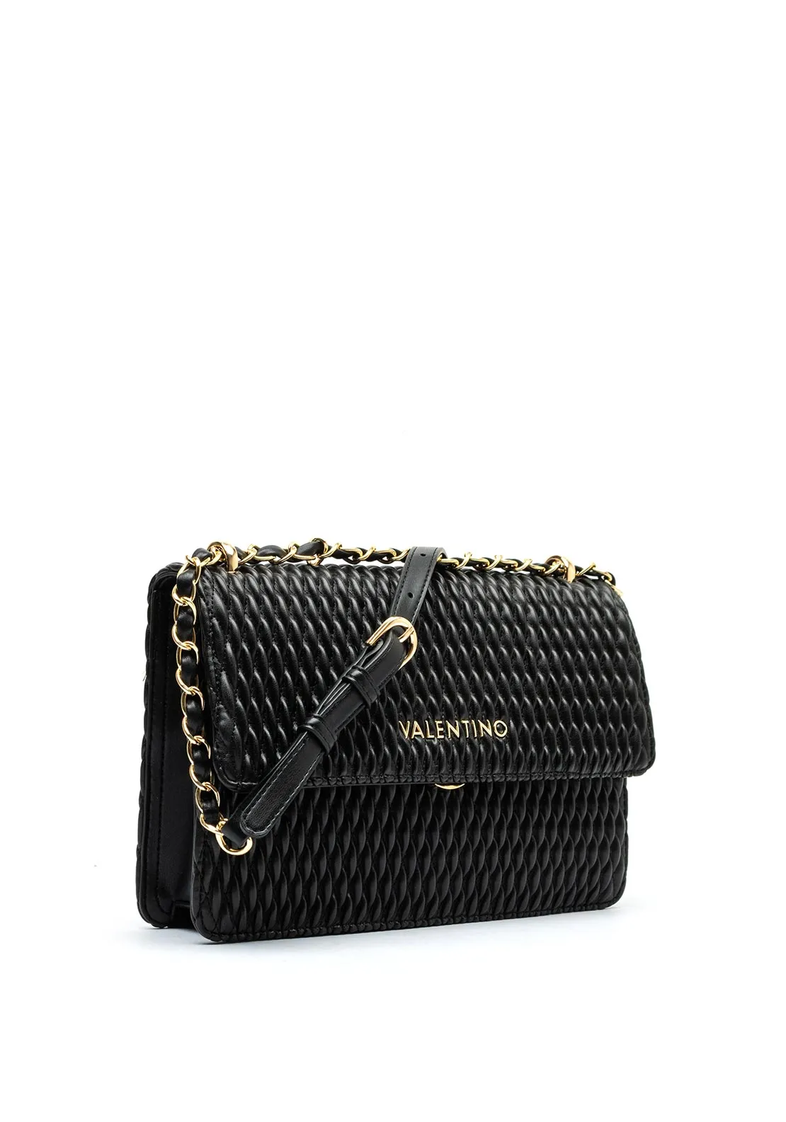 Valentino Frequency Textured Shoulder Bag, Black