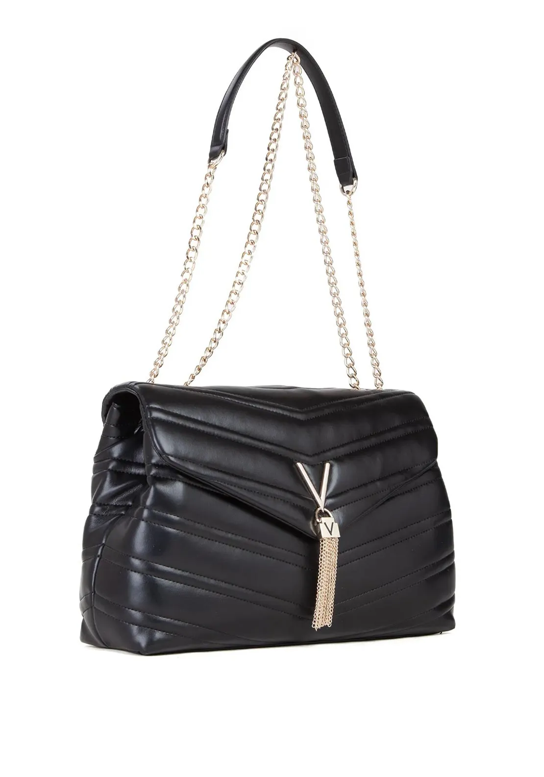 Valentino Privilege Tassel Detail Medium Shoulder Bag, Black