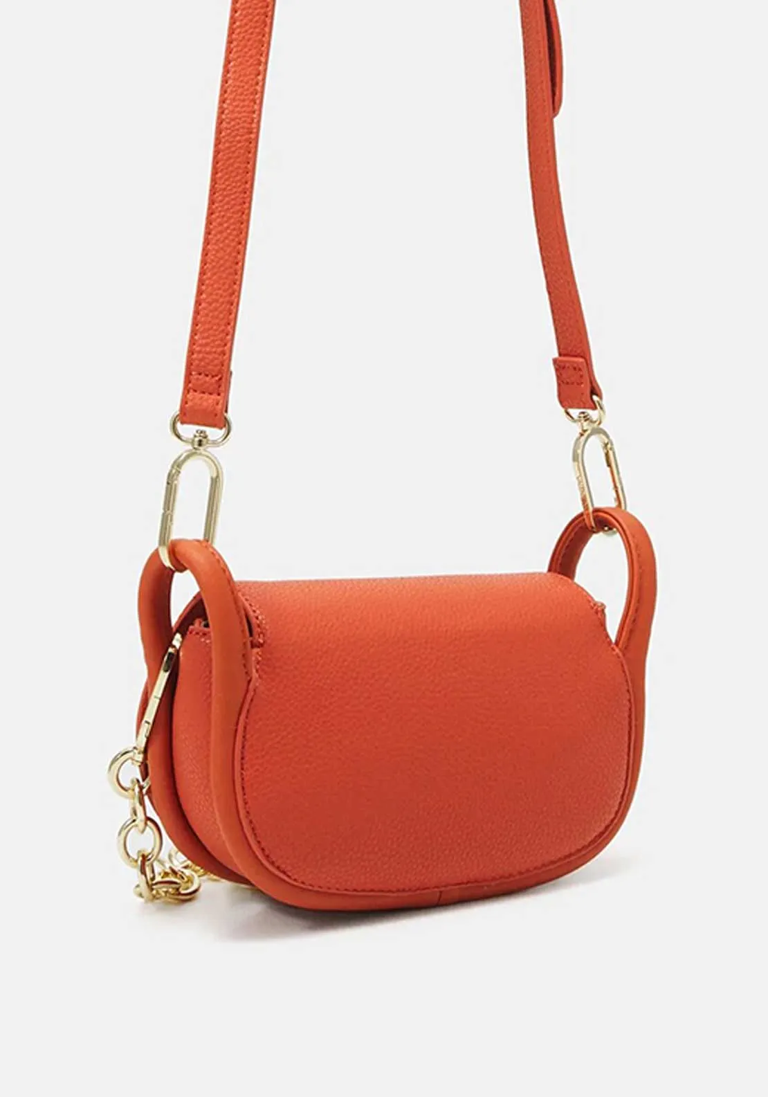 Valentino Vinile Loop Detail Shoulder Bag, Orange