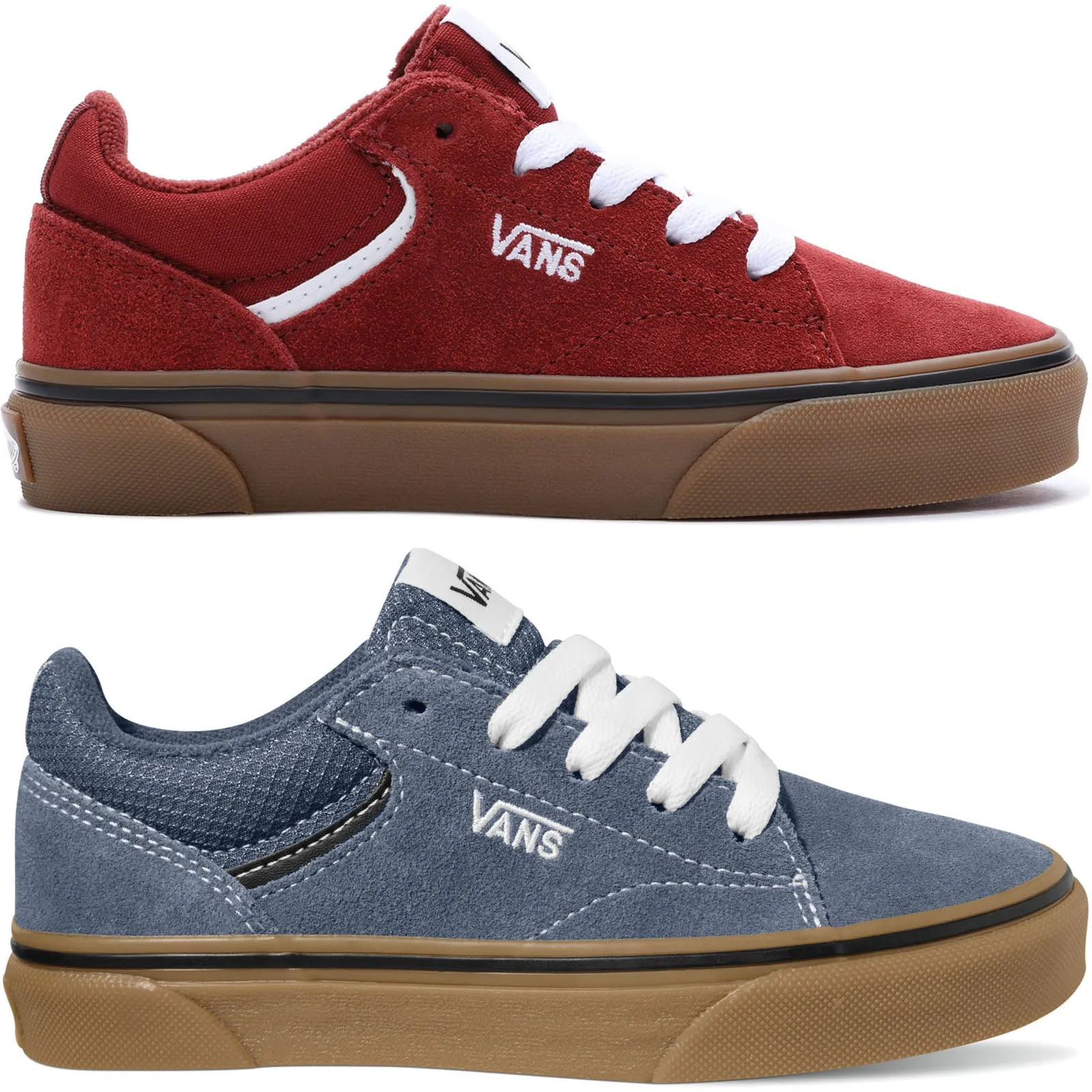 Vans Kids Seldan Low Rise Retro Lace Up Trainers Sneakers Shoes