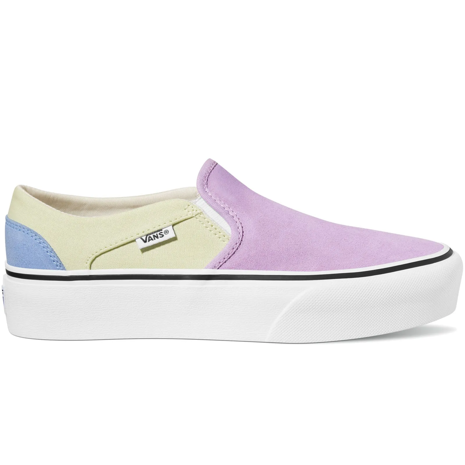 Vans Womens Asher Platform Slip On Trainers Pumps - Purple Multi