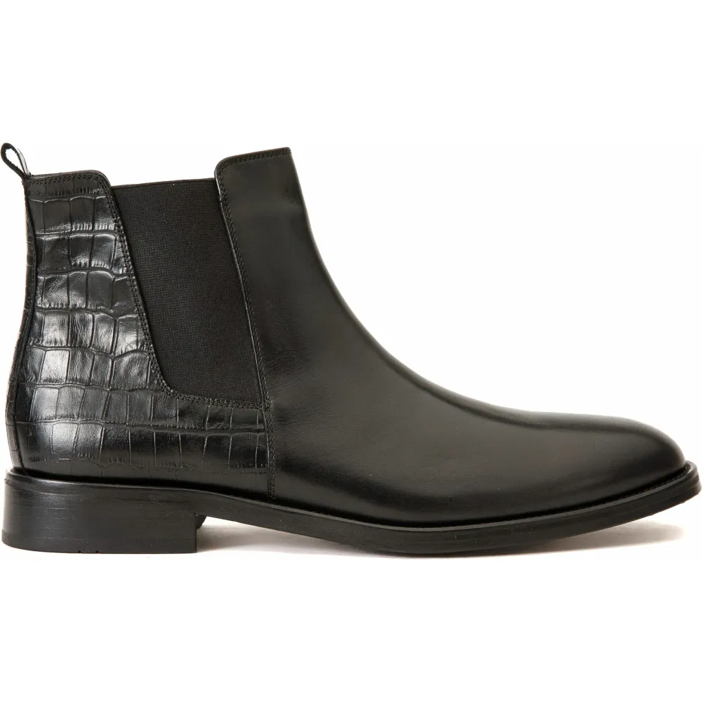 Vinci Leather The Manby Black Leather Chelsea Boot (14561)