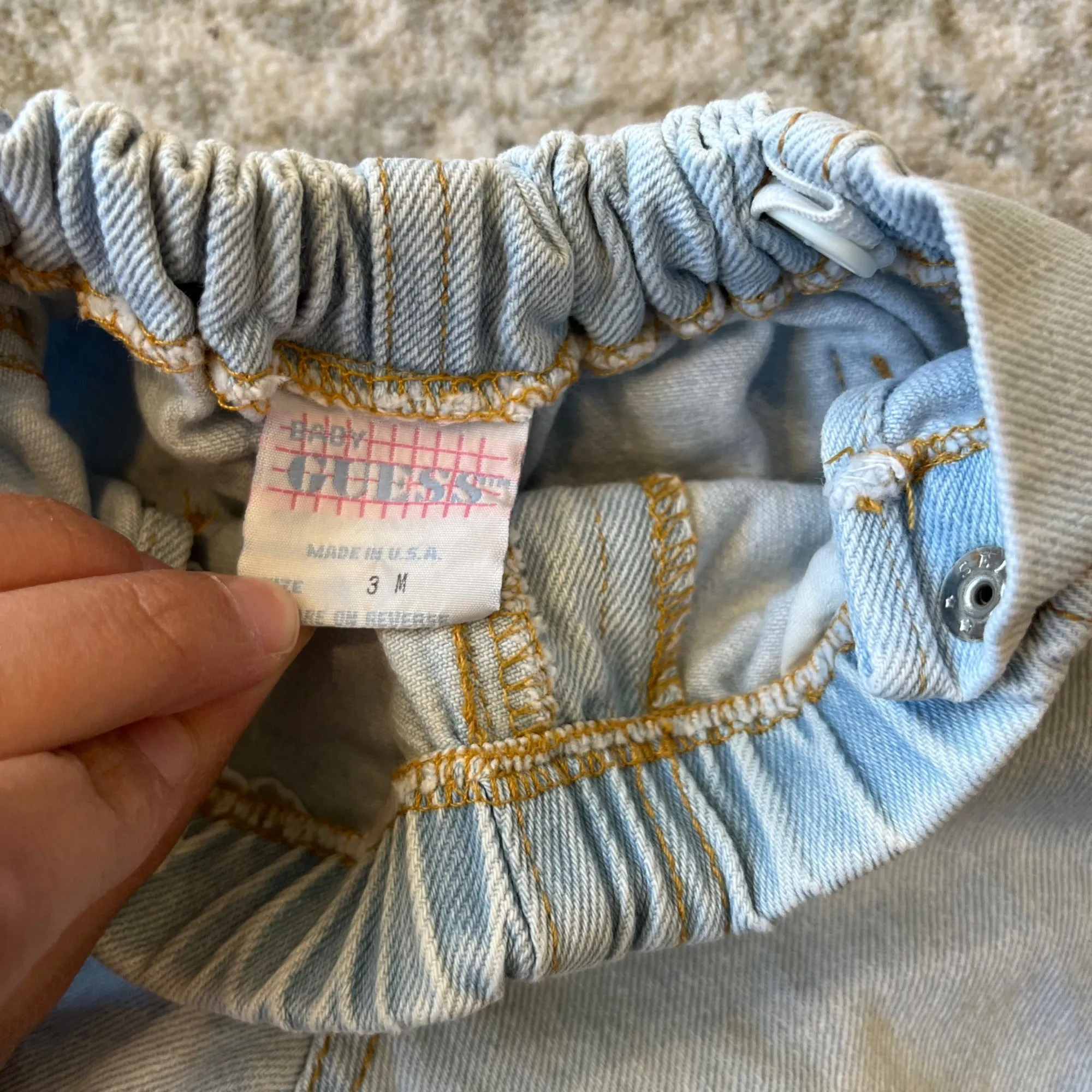 Vintage Baby Guess Light Wash Baby Jeans 3 Months USA