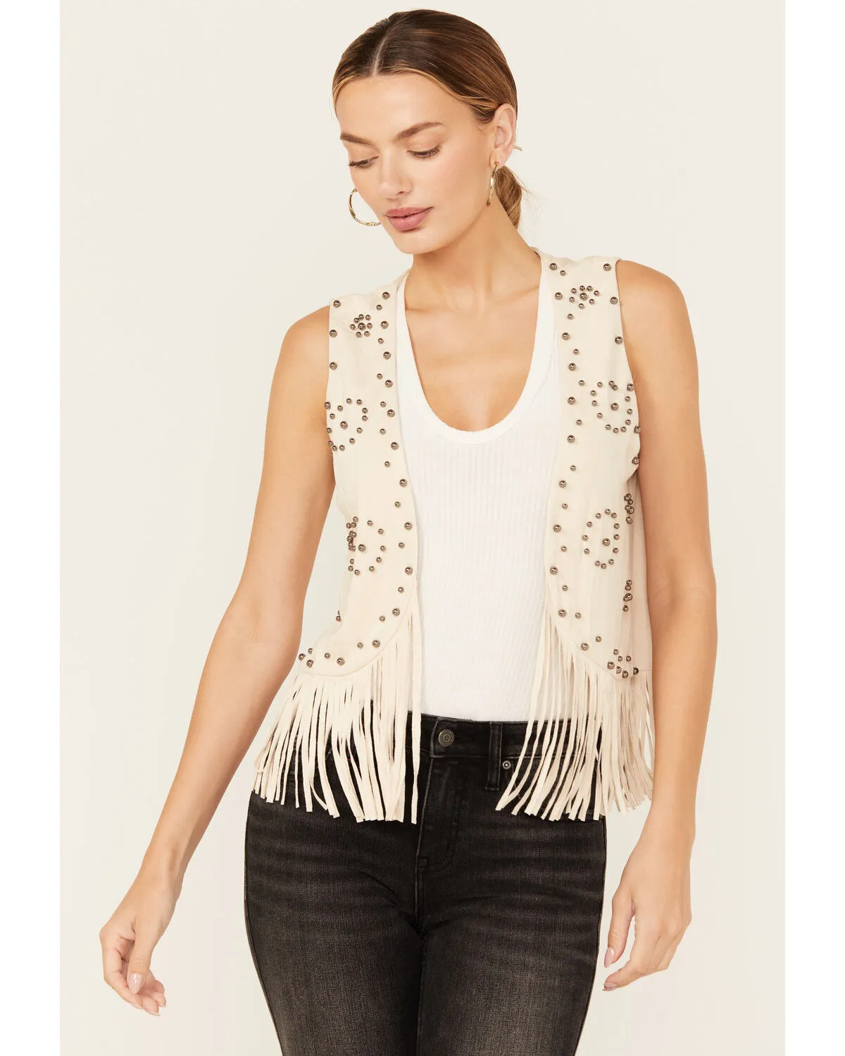 Vocal Women's Studded Faux Suede Vest