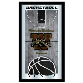 Western Michigan Broncos HBS Basketball Framed Hang Glass Wall Mirror (26x15)