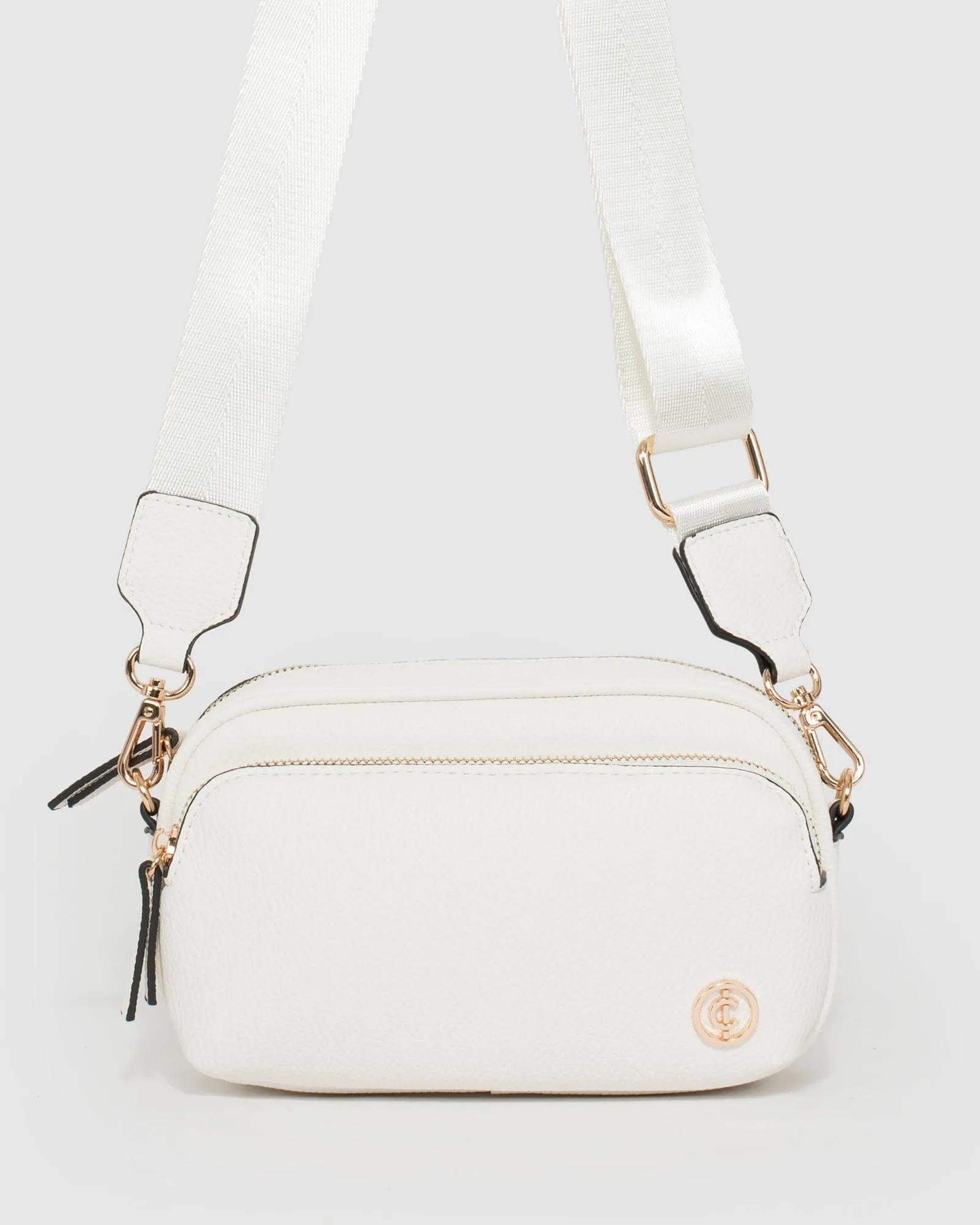 White Amalia Strap Crossbody Bag