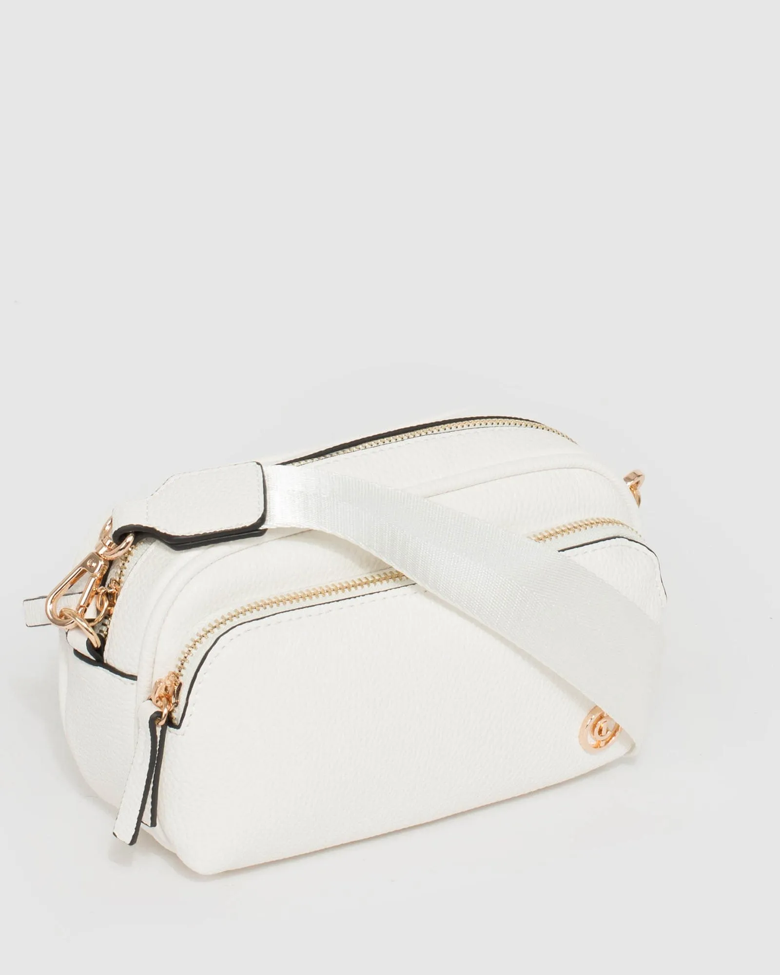 White Amalia Strap Crossbody Bag