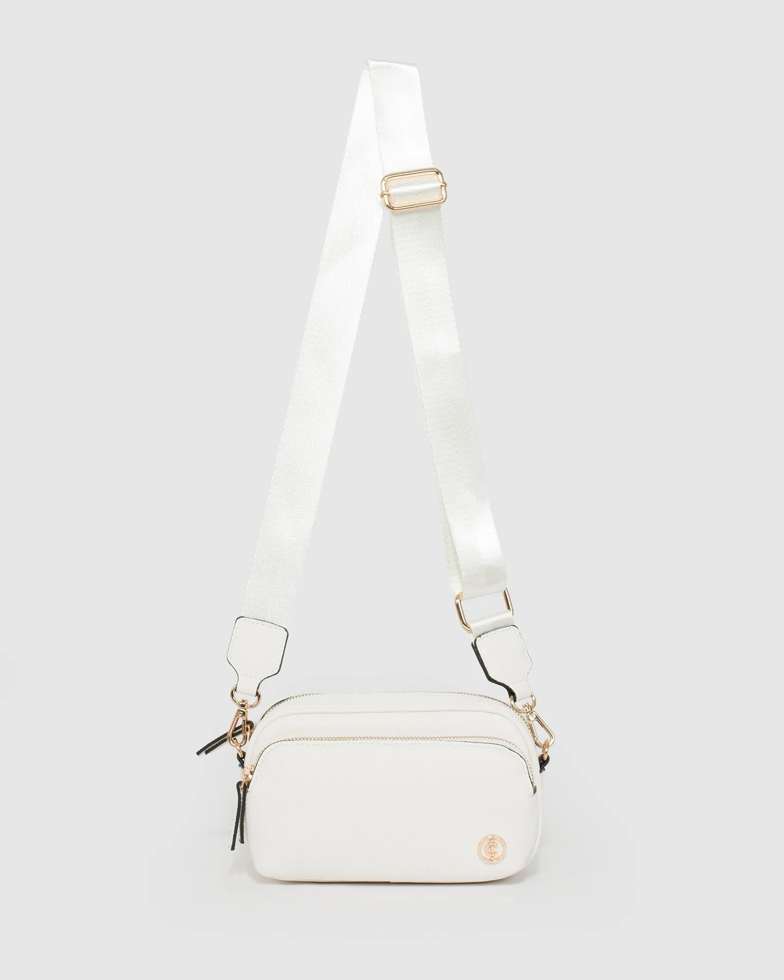 White Amalia Strap Crossbody Bag