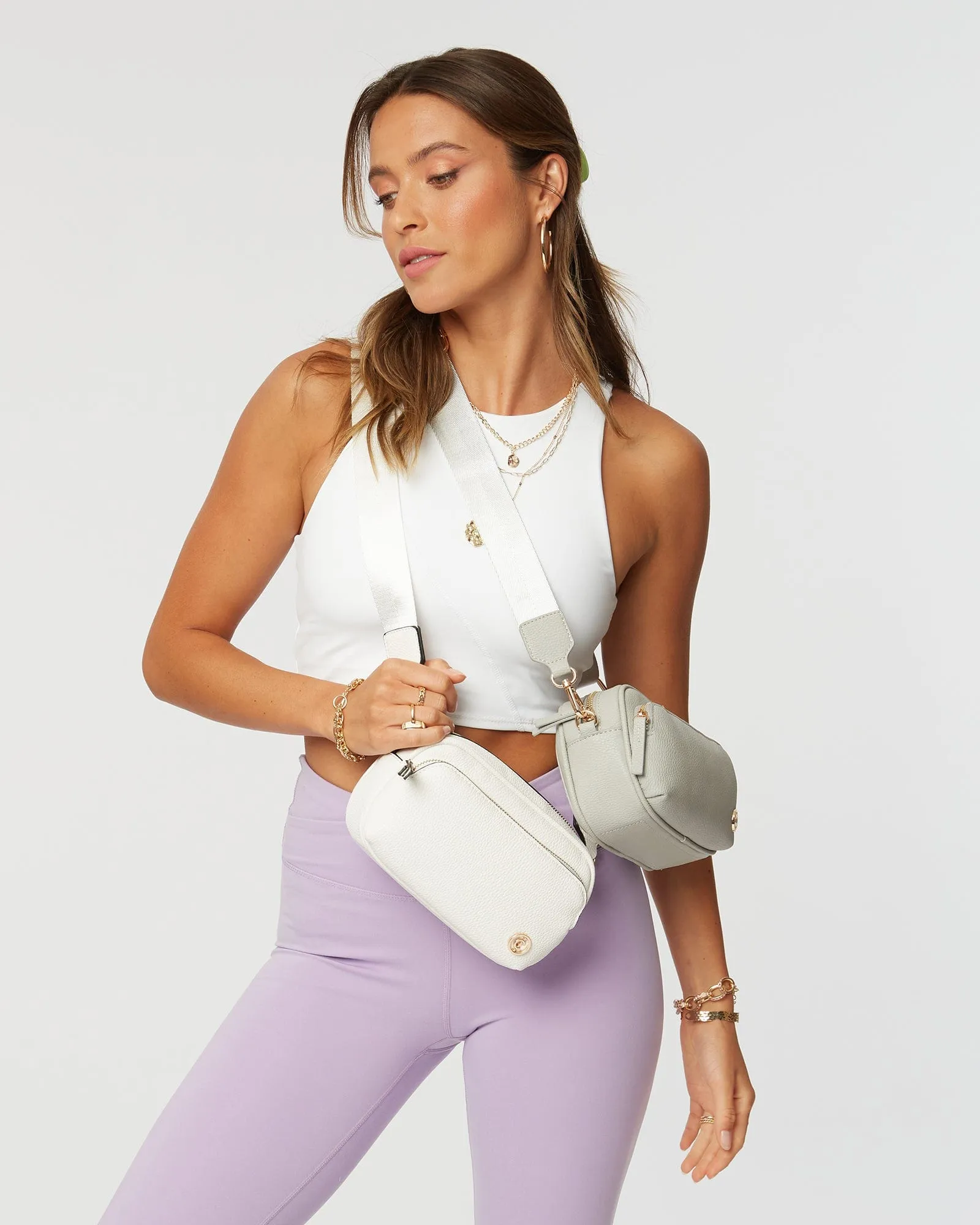 White Amalia Strap Crossbody Bag