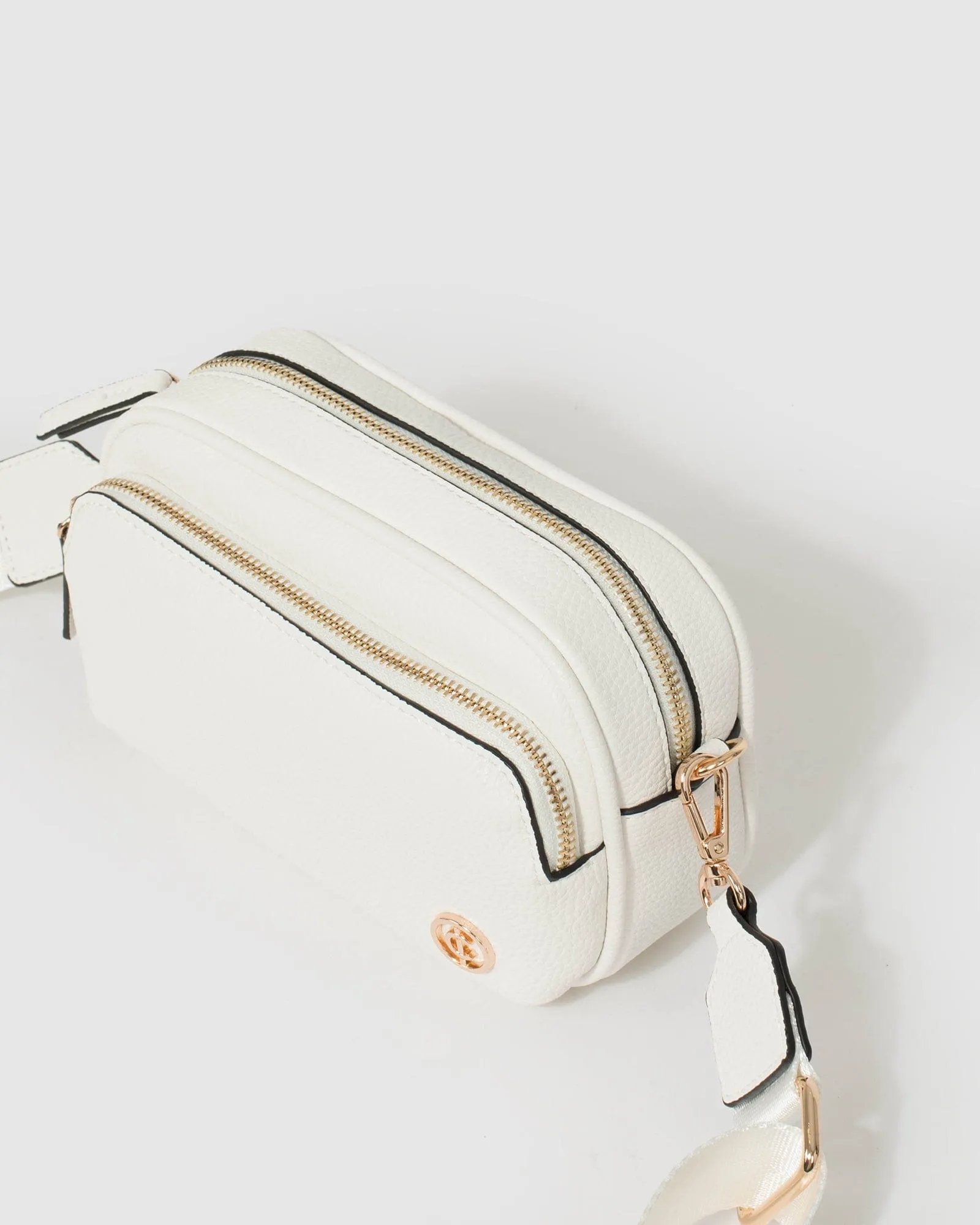 White Amalia Strap Crossbody Bag