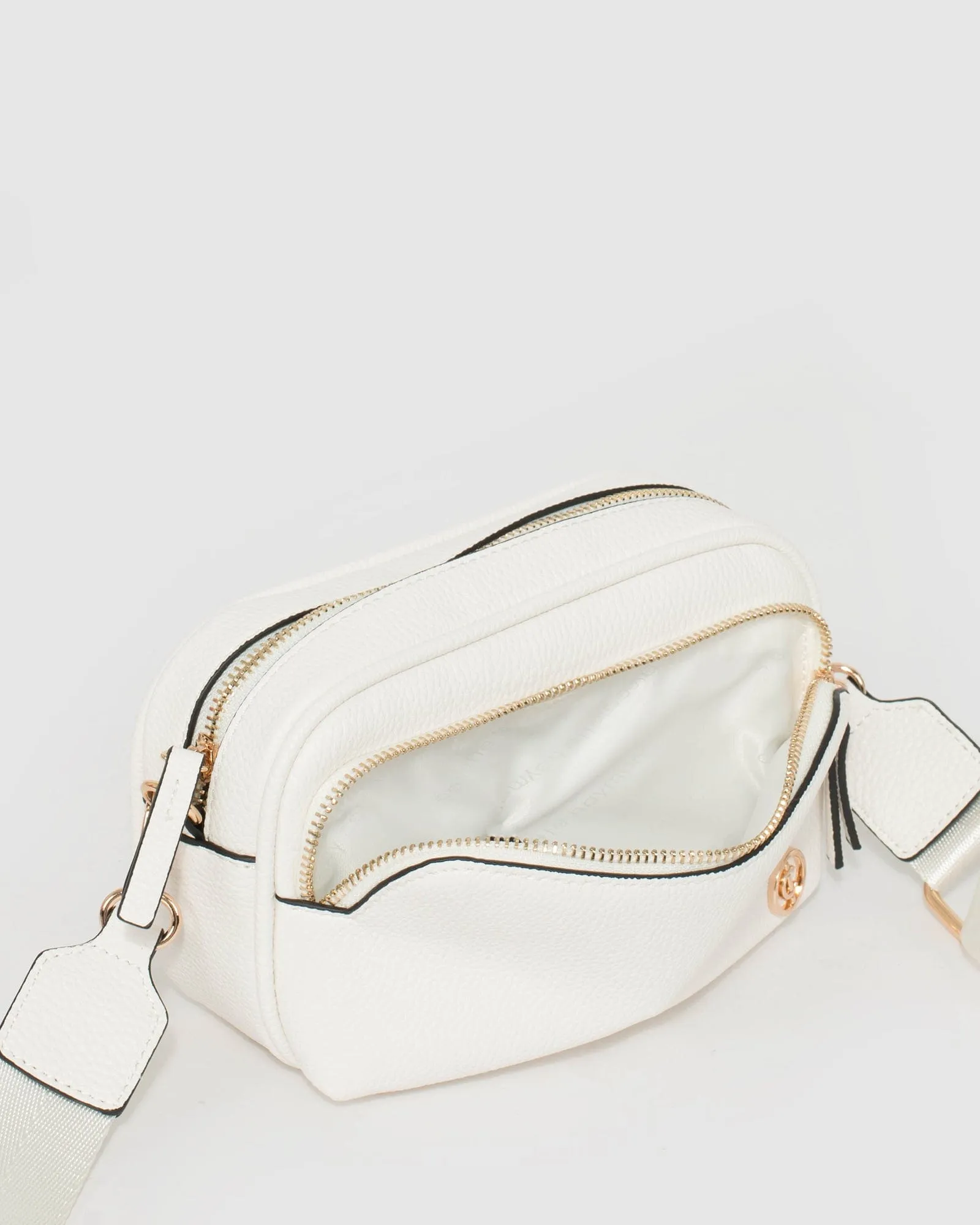 White Amalia Strap Crossbody Bag