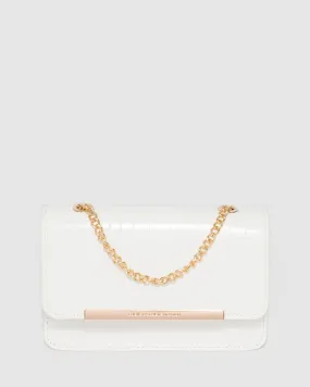 White Lauren Chain Crossbody Bag