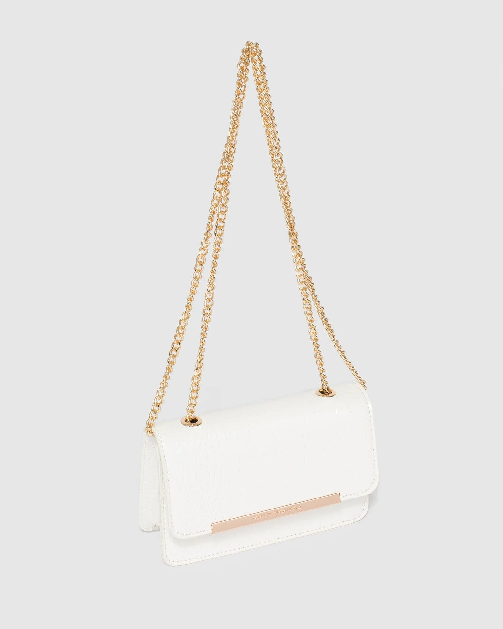 White Lauren Chain Crossbody Bag